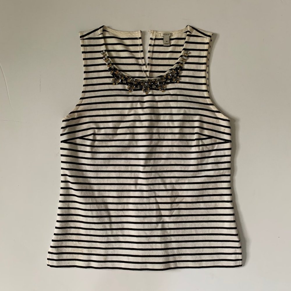 J Crew Sleeveless Striped Top